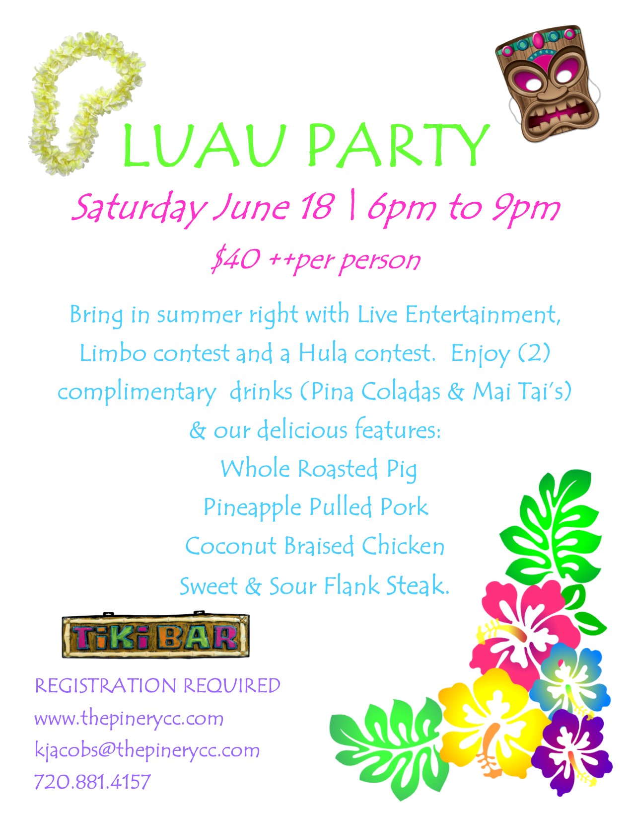 Luau at the Pool | The Pinery Country Club | 2016-06-18